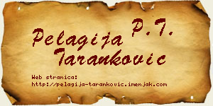 Pelagija Taranković vizit kartica